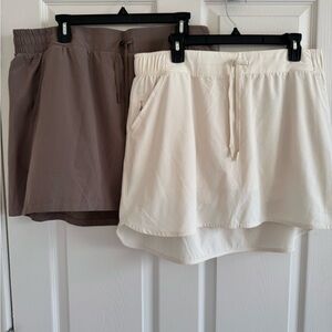 *Set of 2* All in Motion Women's Skorts - Cream and Taupe